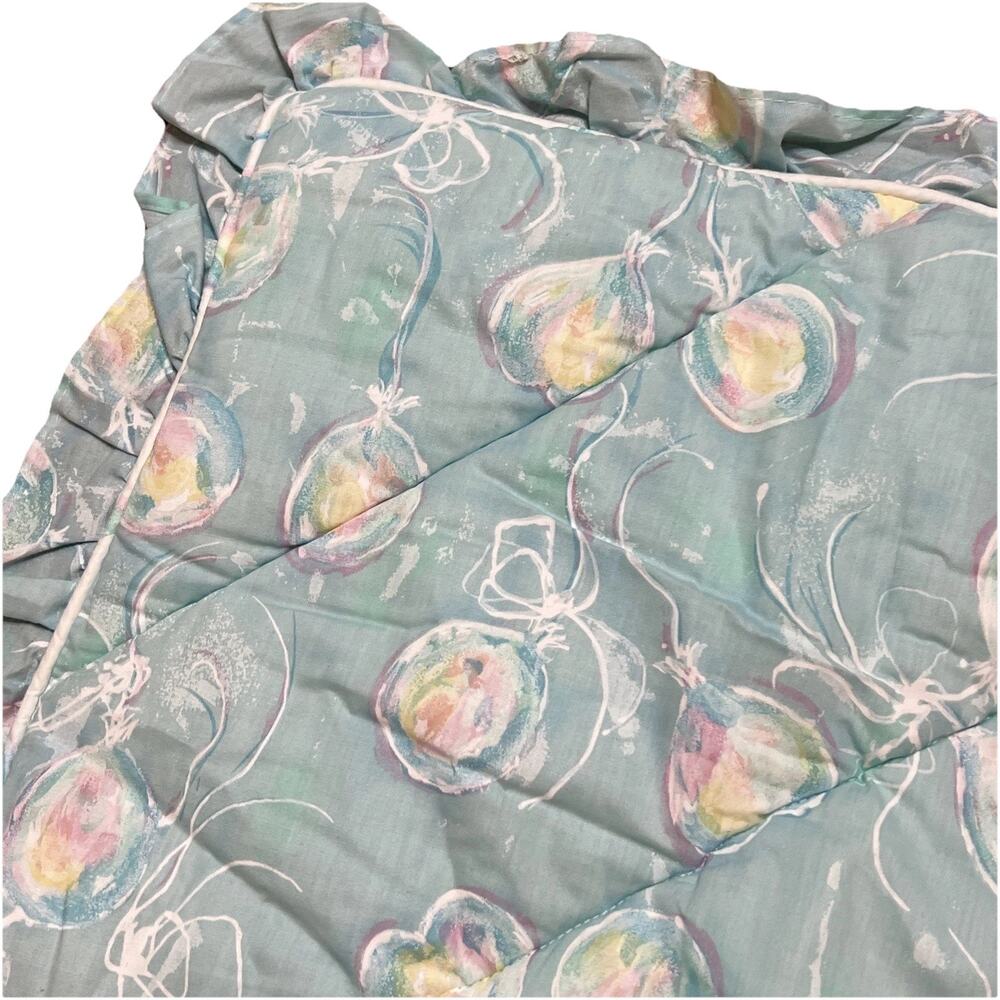 Judi’s Vintage Baby Girl Quilt Blanket Ruffles Balloons 80s 90s Cottagecore USA